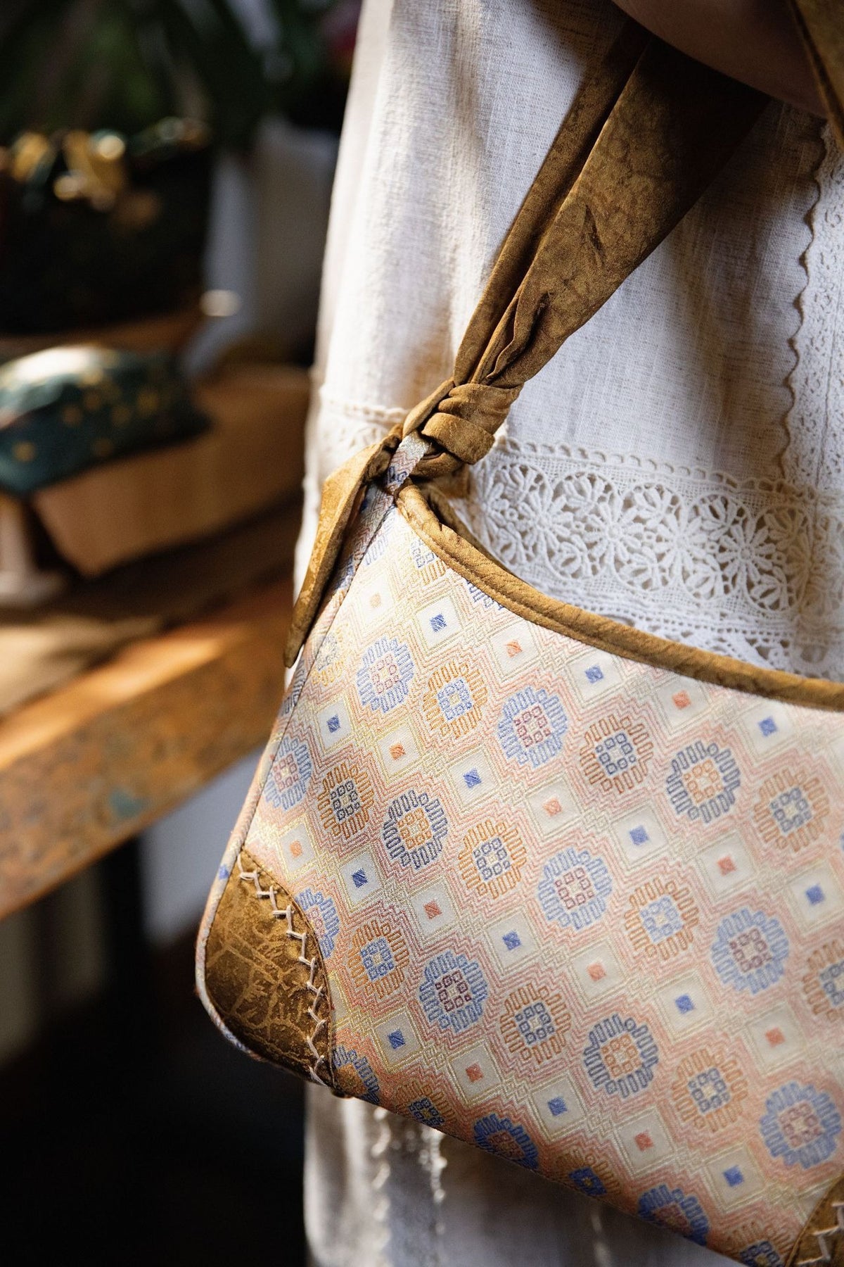 Artisanal Zhuang Woven Large Tote: Handcrafted Oriental Heritage Shoulder & Crossbody Bag
