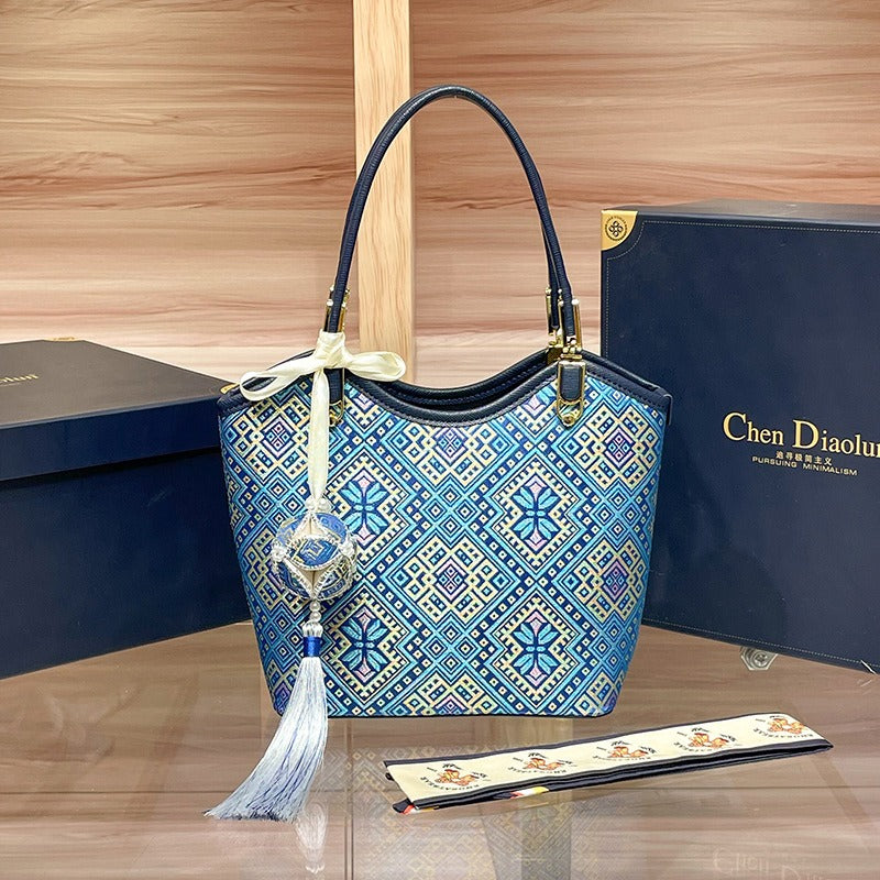 The Heritage Brocade Mini Tote: Artisanal Oriental Shoulder & Crossbody Bag