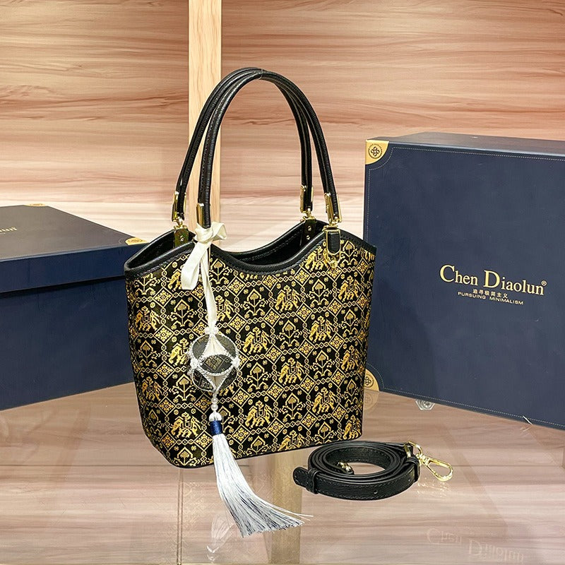 The Heritage Brocade Mini Tote: Artisanal Oriental Shoulder & Crossbody Bag
