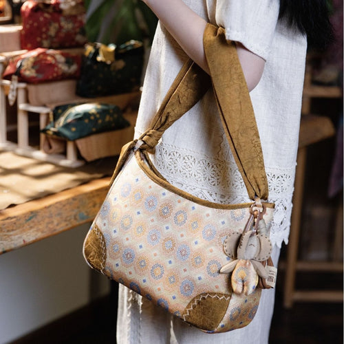 Artisanal Zhuang Woven Large Tote: Handcrafted Oriental Heritage Shoulder & Crossbody Bag