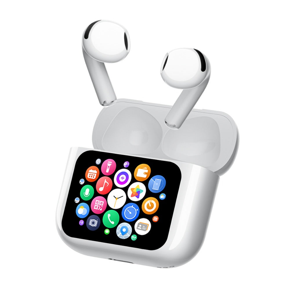 AI Wireless In-Ear Bluetooth Earphones with LCD Color Display Case, Active Noise Cancelling & Instant Voice Translation