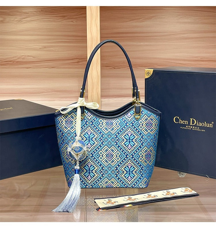 The Heritage Brocade Mini Tote: Artisanal Oriental Shoulder & Crossbody Bag