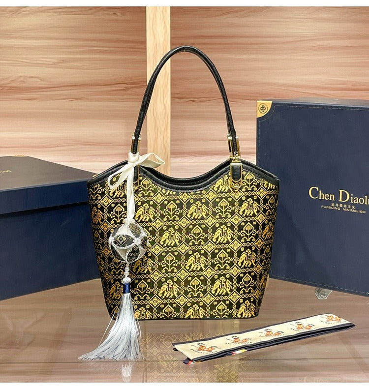 The Heritage Brocade Mini Tote: Artisanal Oriental Shoulder & Crossbody Bag