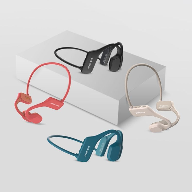 Open-Ear Bluetooth 5.2 Bone Conduction Headphones with Mic, Secure-Fit Lightweight Sports Earphones for Gym, Running & Hiking