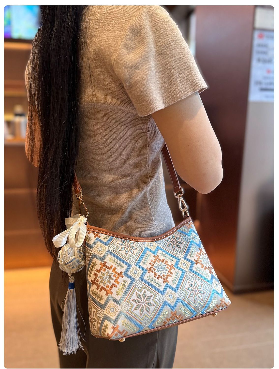 The Heritage Brocade Small Hobo: Handcrafted Ethnic Underarm Bag with Chain Accent