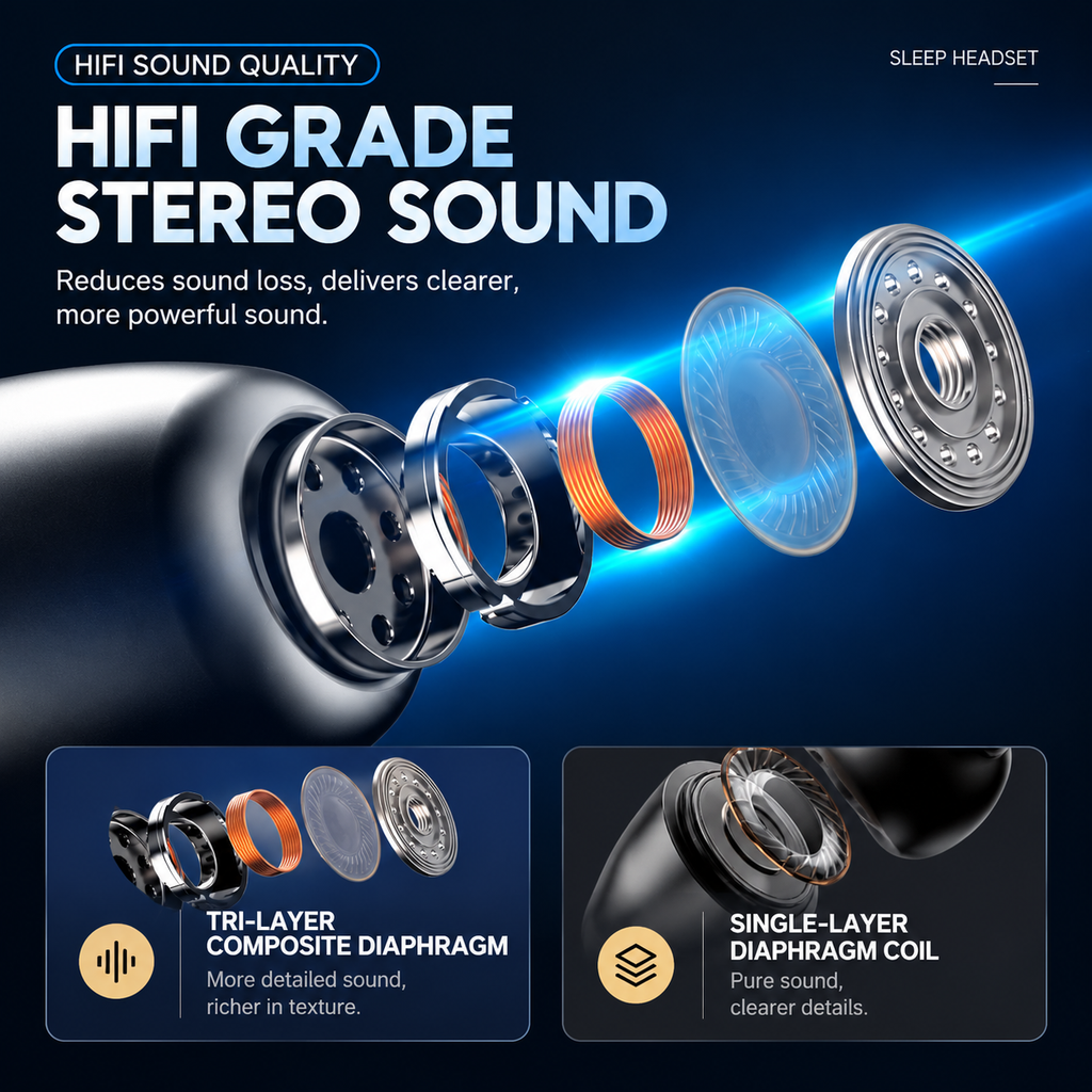 Ultra-Soft Silicone Neckband Bluetooth 5.0 Sleep Headphones with Microphone, Hi-Fi Sound & Noise Isolating Ear Tips for Snoring & Insomnia