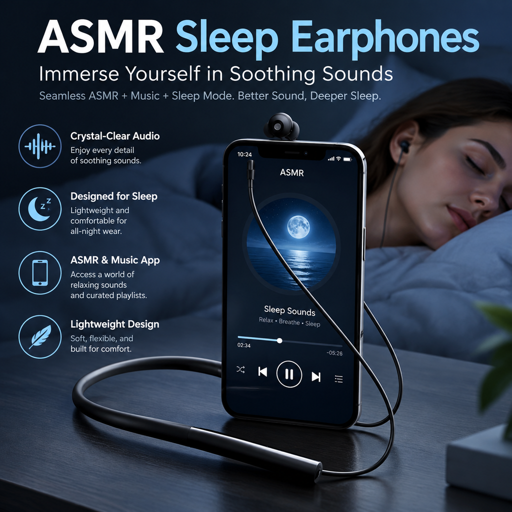 Ultra-Soft Silicone Neckband Bluetooth 5.0 Sleep Headphones with Microphone, Hi-Fi Sound & Noise Isolating Ear Tips for Snoring & Insomnia